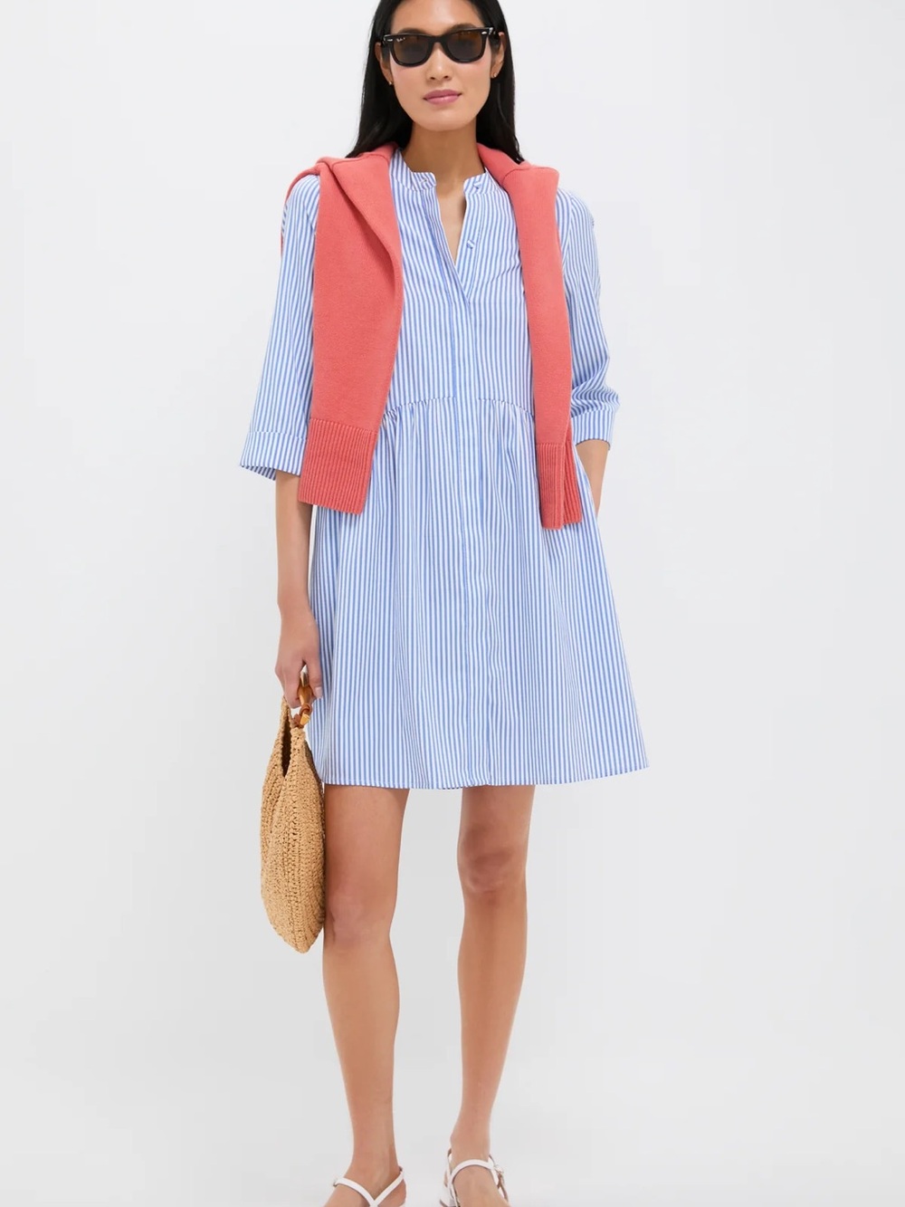 Tuckernuck Royal Shirt Dress Blue Floral Print
